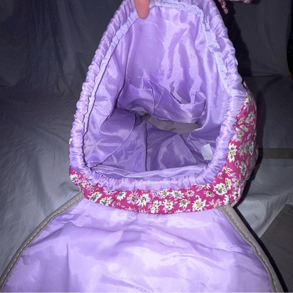 Candies Purple Floral Backpack Multi PocketsAdjustable Strap Carry On Travel Bag - Picture 4 of 6